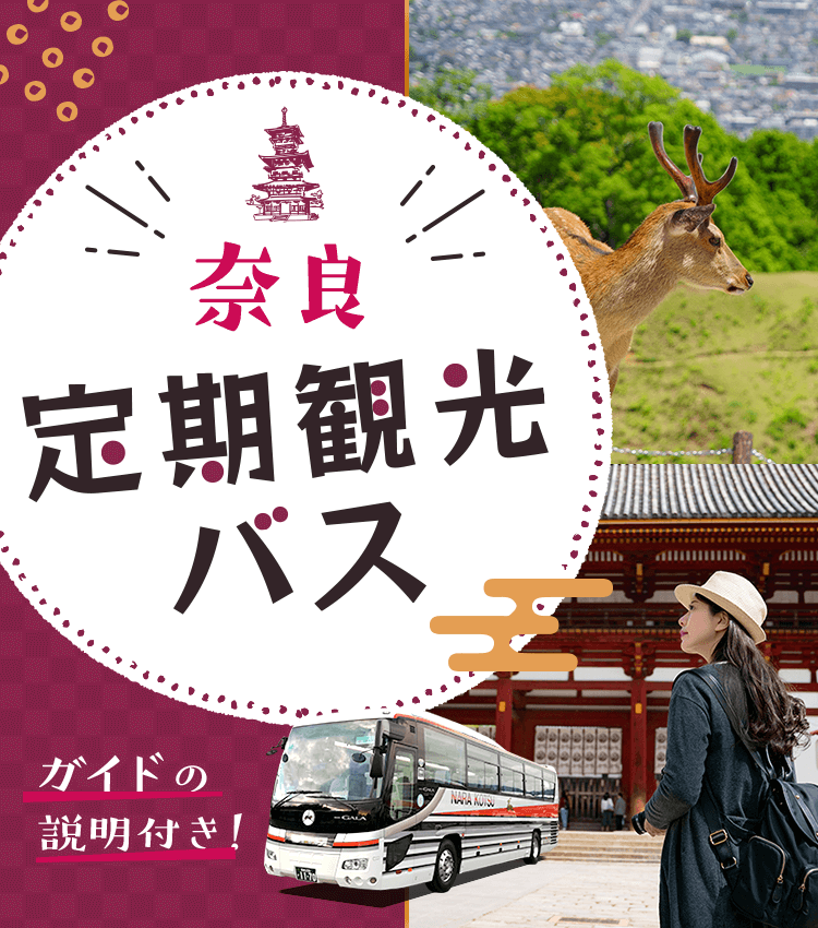 奈良 定期観光バス （ガイドの説明付き）