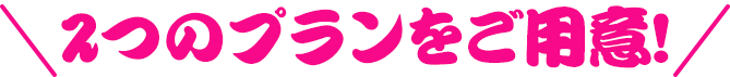 二つのプランをご用意！!
