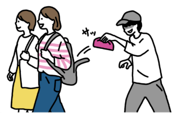 旅行中荷物をぬすまれる画像