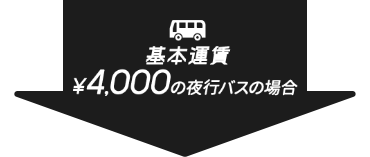 基本運賃¥4,000の夜行バスの場合