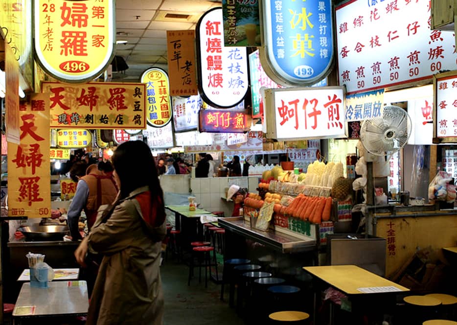 台北夜市(士林夜市)での屋台・食事